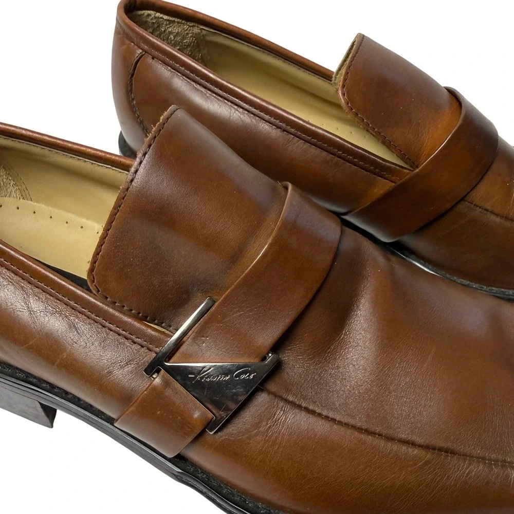 Kenneth Cole New York Brown Leather Slip-On Loafers